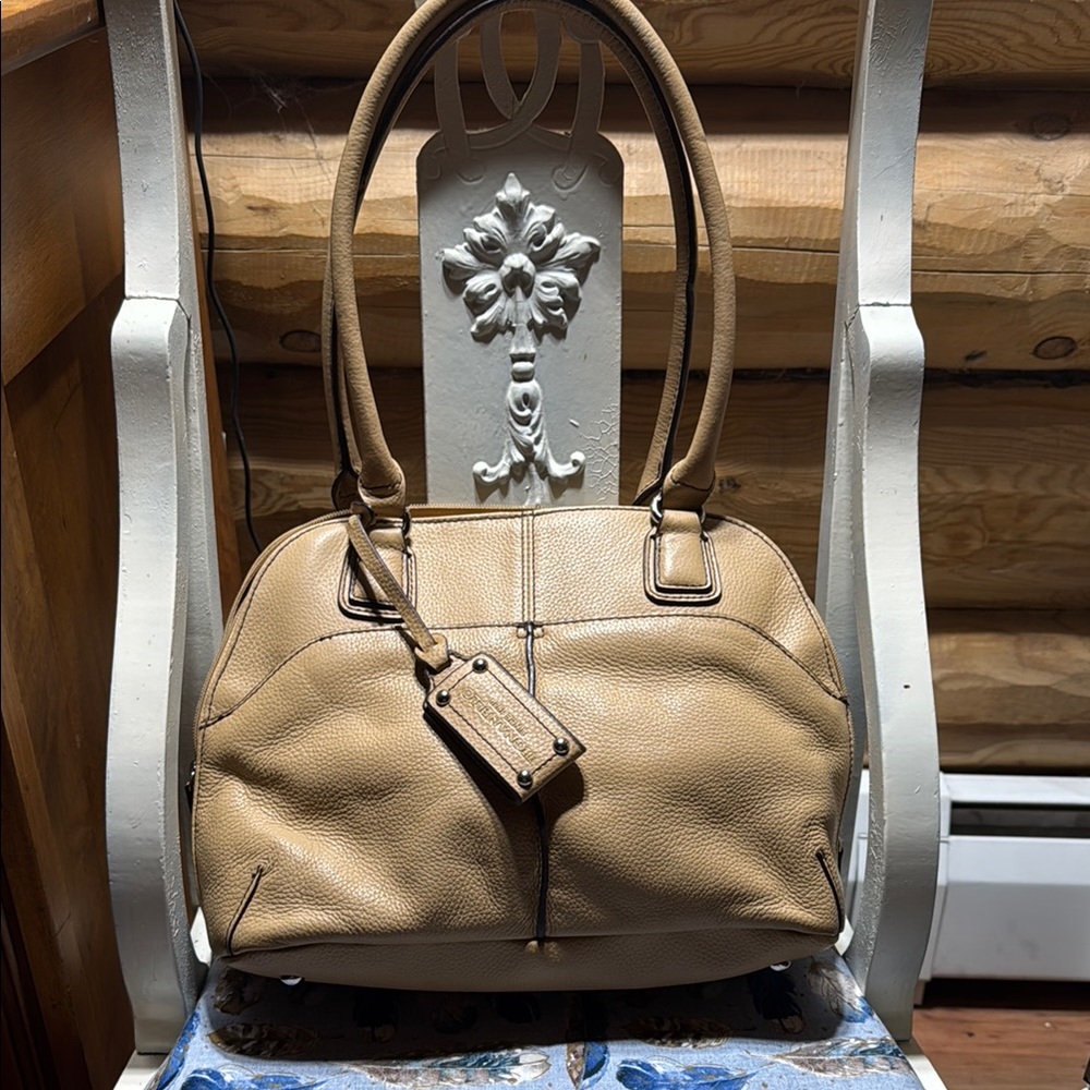 Tignanello Tan Leather Women's Shoulder Bag